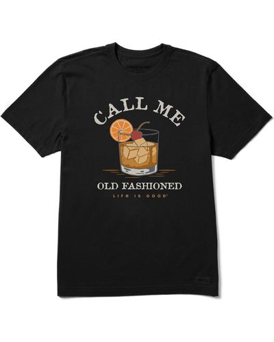 Life Is Good. Call Me Old Fashioned Short Sleeve Crusher Tee - Black