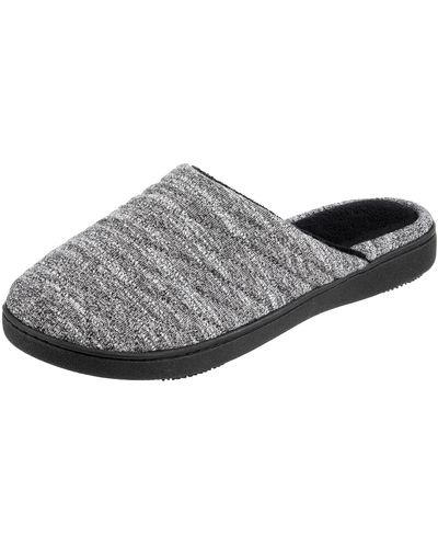 Isotoner Space Knit Andrea Clog Slippers - Gray