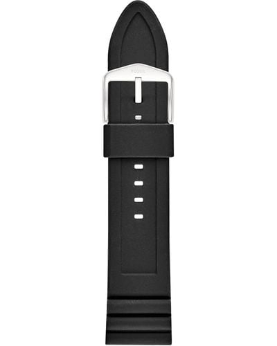 Fossil All-gender 22mm Silicone Interchangeable Watch Band Strap - Black