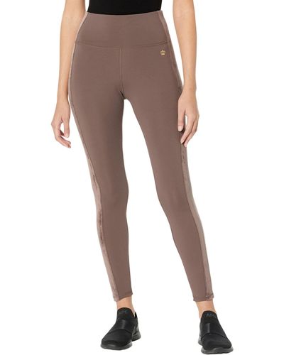 Juicy Couture Stretch Velour Side Panel Luxe Legging - Brown