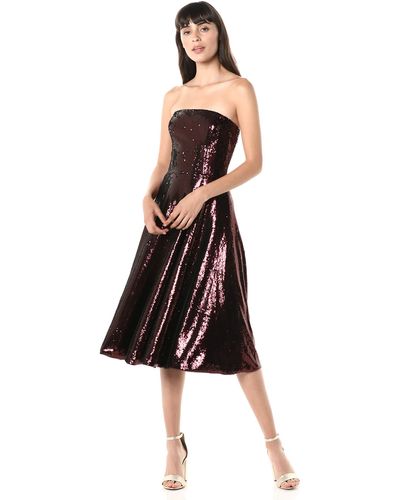 Dress the Population Ruby Strapless Fit & Flare Sequin Midi Dress - Black