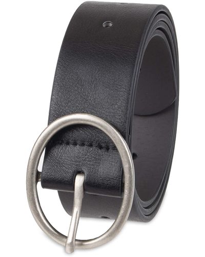 Amazon Essentials Fully Adjustable Casual Belt With Round Buckle - Black