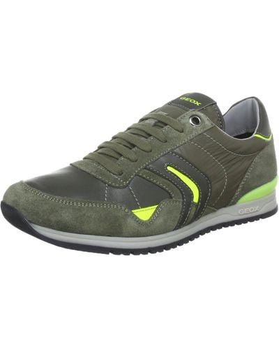 Geox Mspeed9 Fashion Sneaker,military/fluorescent Yellow,40 Eu/7 M Us - Multicolor