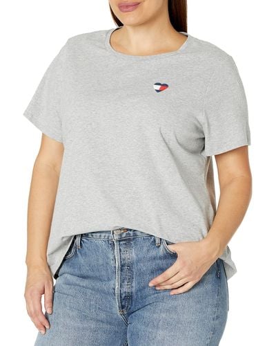 Tommy Hilfiger Plus Soft Casual Short Sleeve T-shirt - Gray