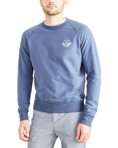 Dockers Regular Fit Long Sleeve Crewneck Sweatshirt, - Blue