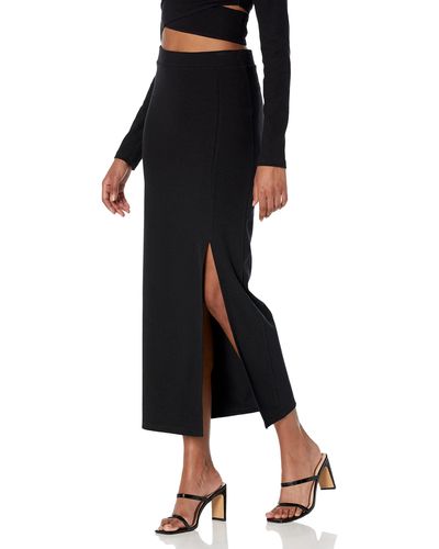 The Drop Porsha Williams X Black Front Slit Knit Skirt