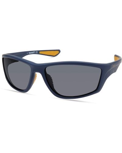 Timberland Tba9272 Polarized Rectangular Sunglasses - Black