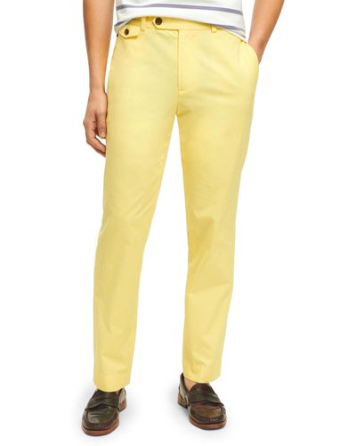 Brooks Brothers Slim Fit Canvas Poplin Chinos In Supima Cotton Pants - Yellow