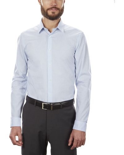 Calvin Klein Dress Shirt Non Iron Stretch Slim Fit Check - White