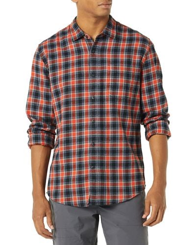 Amazon Essentials Regular-fit Long-sleeve Flannel Shirt - Brown