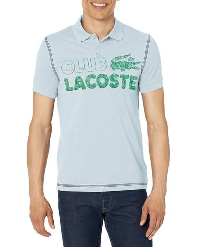 Lacoste Contemporary Collection's Short Sleeve Regular Fit Graphic Petit Pique Polo Shirt - White