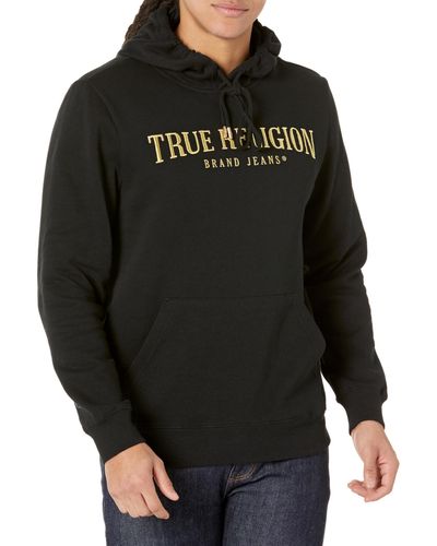 True Religion Shine Arch Pullover Hoodie Hooded Sweatshirt - Gray