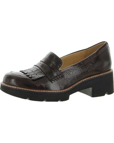 Naturalizer S Darcy Tassel Penny Loafer With Heel Cinnamon Patent Leather 8.5 M - Black
