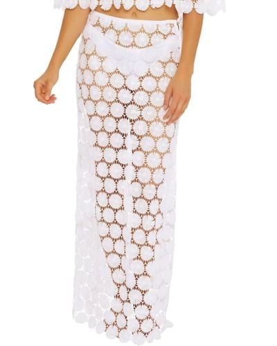 Trina Turk Standard Bardot Maxi Skirt-casual High Waist - White