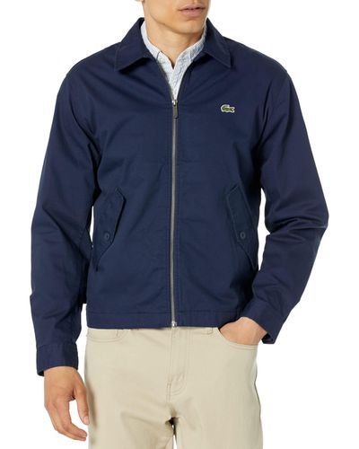 Lacoste Long Sleeve Solid Full Zip Jacket - Blue