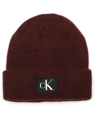 Calvin Klein Key Item Woven Ck Patch Cuff Hat - Brown