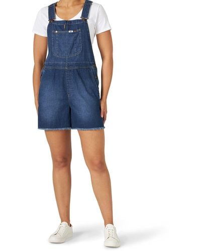 Lee Jeans Womens Relaxed Fit Denim Shortall - Blue