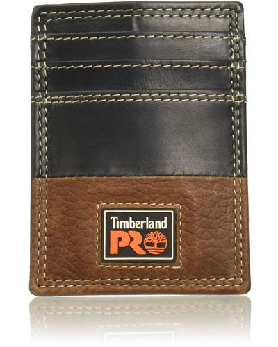 Timberland Mens Leather Front Pocket Wallet With Money Clip Accessory - Gray
