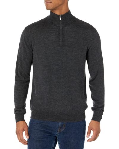 Goodthreads Lightweight Merino Wool Quarter-zip Sweater - Gray