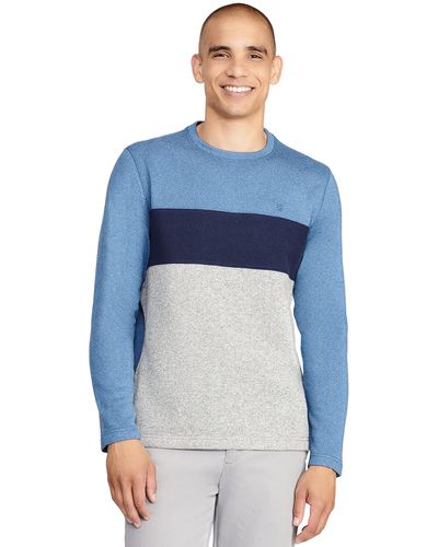 Izod Advantage Performance Crewneck Sweater Fleece - Blue