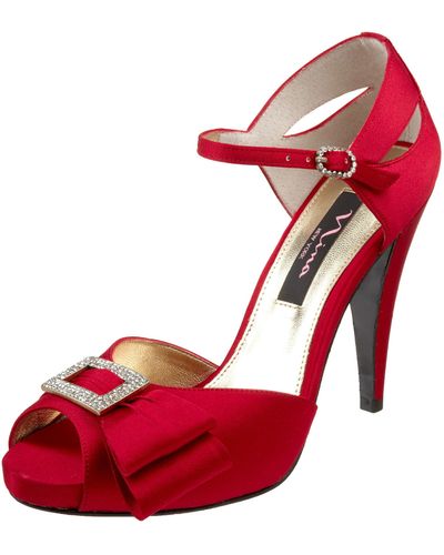 Nina Erlia Peep-toe Platform Sandal,red Rouge,8.5 M Us