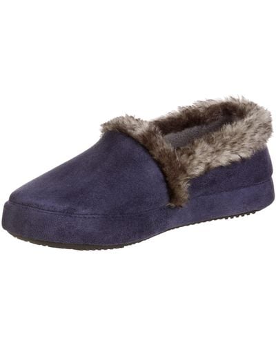 Isotoner Womens Recycled Microsuede A Line Slipper - Blue