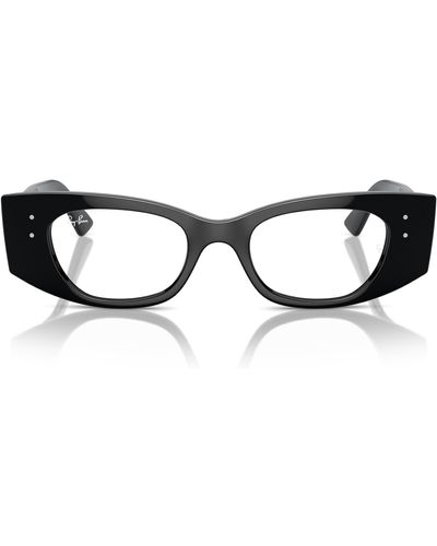 Ray-Ban Rx3732v Rectangular Prescription Eyewear Frames - Black