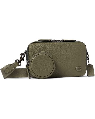 COACH Charter Slim Crossbody In Pebble Leather With Sculpted C Hardware Branding - Green