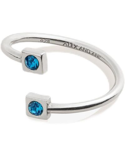 ALEX AND ANI Aa621222ers,crystal Infusion Color Code Ring - Blue