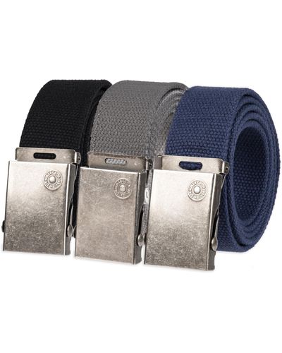 Levi's All-gender Casual Cut-to-fit Web Belt Set –3 Pack Straps With One Interchangeable Buckle - Blue