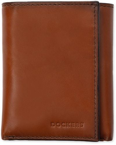 Dockers Burnished Edge Trifold Wallet - Brown
