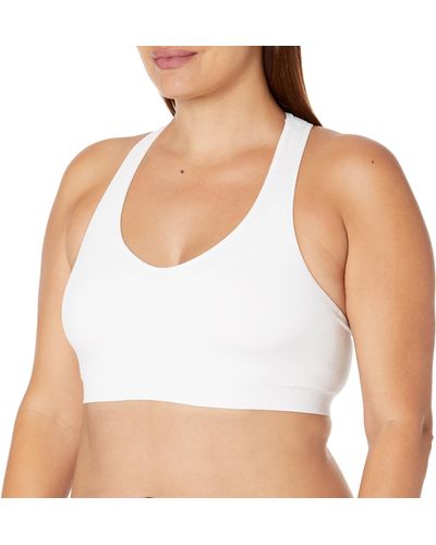 Hanes Seamless Racerback Moderate-support Sports Bra With Cooldri Moisture-wicking - White