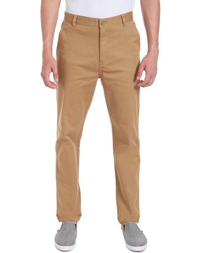 Nautica Young Uniform Flat Front Stretch Twill Pant - Natural