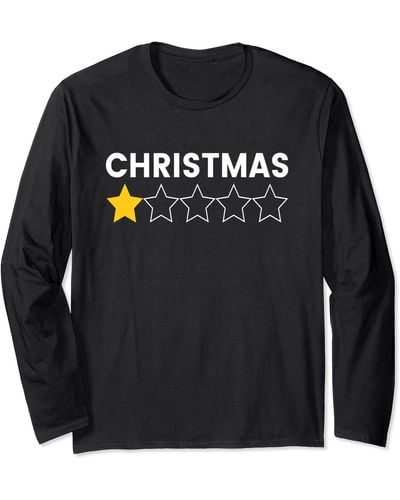 Converse Bah Humbug Funny Ugly Christmas Sweater One Star Long Sleeve T-shirt - Black