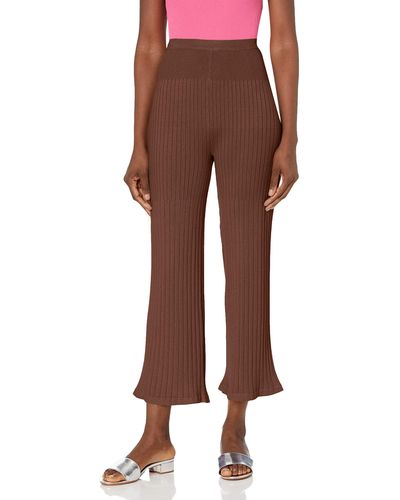 BCBGeneration Pant With Flared Leg And Ribbed Material - Brown