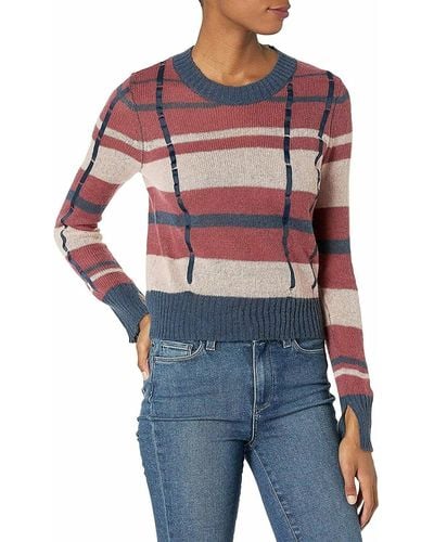 Ella Moss Dense Crop Pullover Sweater - Blue