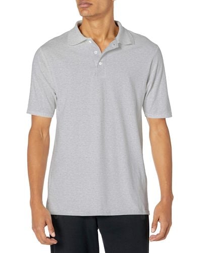 Hanes Mens X-temp Performance Polo Shirt,light Steel,small - Gray