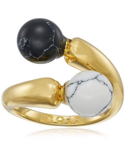 Noir Jewelry Semi Precious Sphere Wrap Ring - Metallic