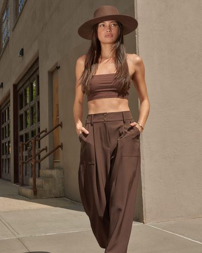 The Drop Java High Waist Utility Pants By @coveteur - Brown