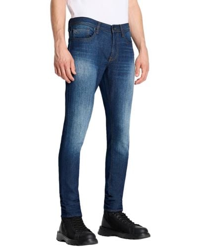 Emporio Armani A|X ARMANI EXCHANGE J33 Super Skinny Comfort Fabric Stretch Denim Jeans - Blau