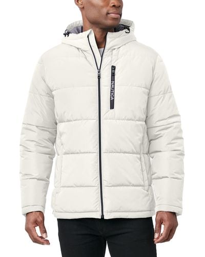 Nautica Water Resistant Hooded Parka Jacket - White