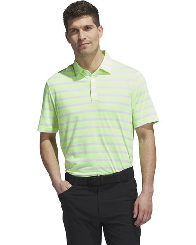 adidas S Two Color Stripe Polo Shirt Green