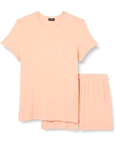 Emporio Armani Fluid Viscose Pajama Set Short Pajamas - Pink