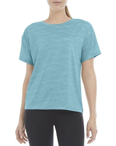 Danskin Short Sleeve Camo Mesh Boxy T-shirt - Blue
