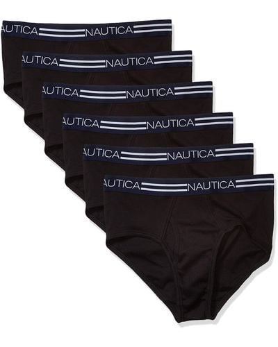 Nautica Mens Cotton Classic Multipack Briefs T Shirt - Black