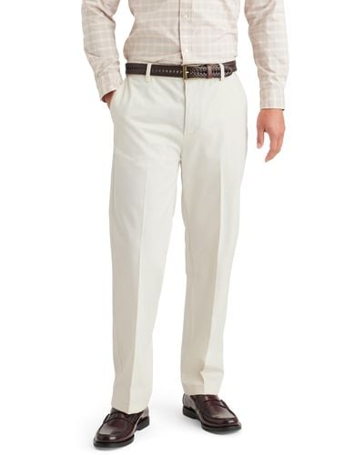 Dockers Straight Fit Signature Iron Free Khaki With Stain Defender Pants - White