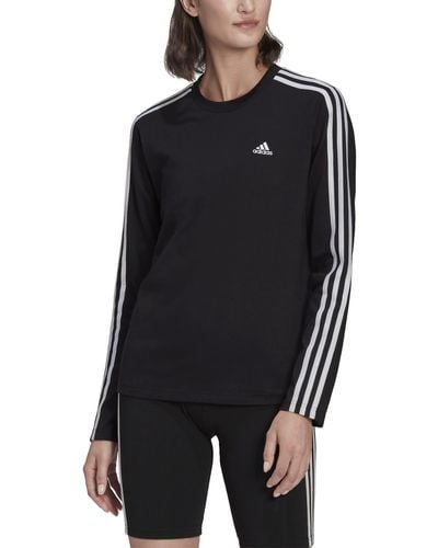adidas Essentials 3-stripes Long Sleeve T-shirt - Black