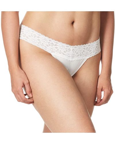 Maidenform Womens Comfort Devotion Lace Thong Panties - White