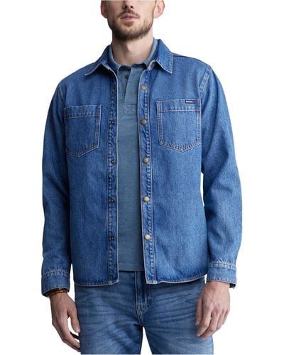 Buffalo David Bitton Shirt Style Shacket Jacket - Blue