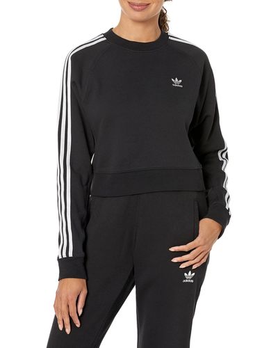 adidas Originals Adicolor Classics High Shine Cropped Sweatshirt - Black